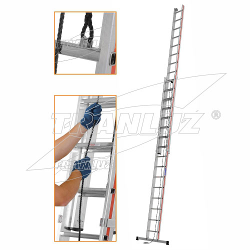 Escalera Extensible de 2 Tramos con Cuerda