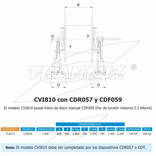Alzabobinas Hidráulico CVI810 Caracteristicas