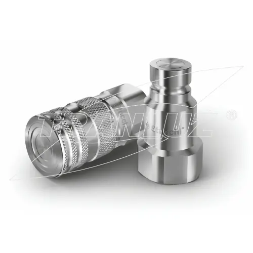 Foto Enchufe cara plana hembra 3/8 BSP para cabeza PRT y Enchufe cara plana macho 3/8 BSP para latiguillos baja presión (retorno)