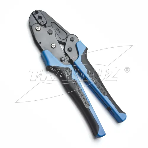 Prensa terminales para conectores coaxiales.